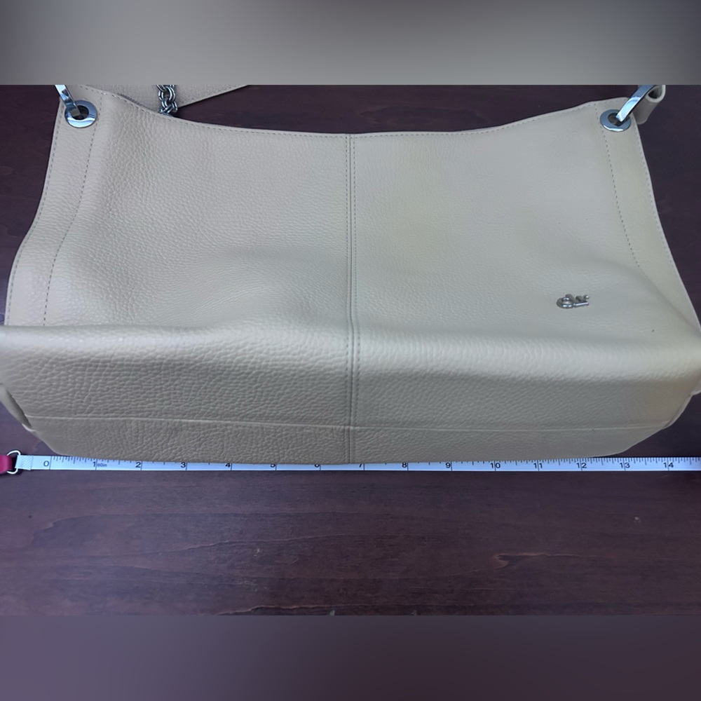 del rio made in Costa Rica pale yellow cowhide hand bag - Picture 11 of 16